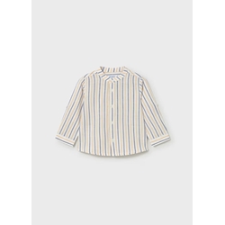 Mayoral Camisa de manga larga con lino y cuello mao bebé peach - Imagen 1