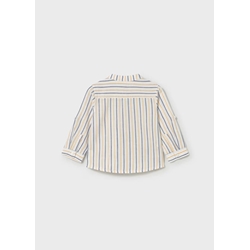 Mayoral Camisa de manga larga con lino y cuello mao bebé peach - Imagen 2