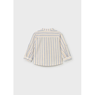 Mayoral Camisa de manga larga con lino y cuello mao bebé peach - Imagen 2