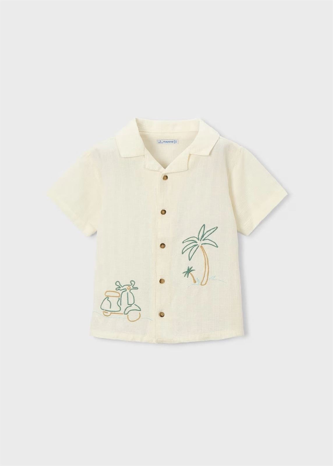 Mayoral Camisa detalles bordados niño nata - Imagen 1