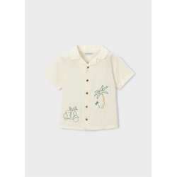Mayoral Camisa detalles bordados niño nata - Imagen 1