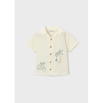 Mayoral Camisa detalles bordados niño nata - Imagen 1