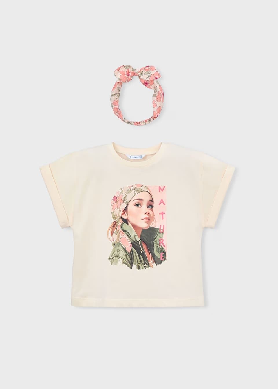 Mayoral Camiseta con coletero estampado niña garbanzo - Imagen 1