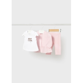 Mayoral Conjunto 3 piezas con chaqueta recién nacida rosa baby - Imagen 1