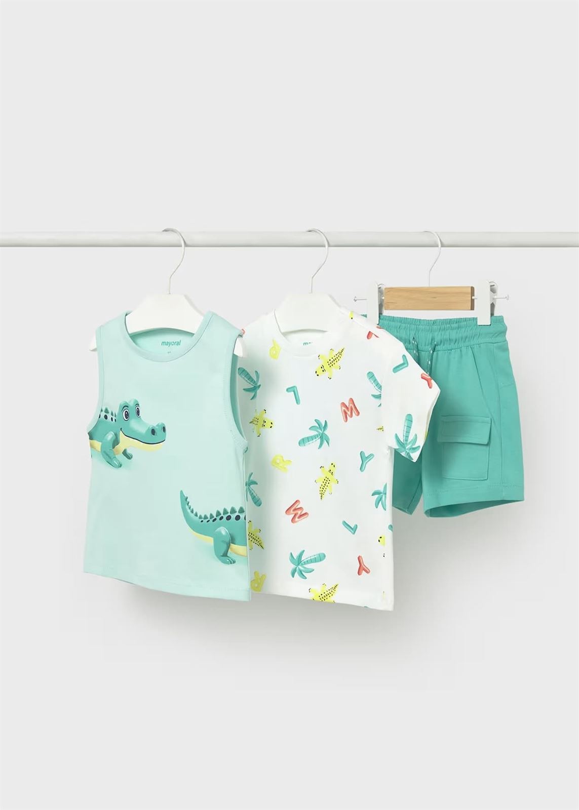 Mayoral Conjunto 3 piezas estampado bebé turquesa - Imagen 1