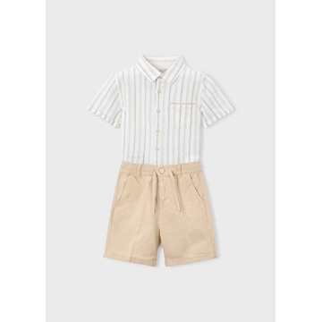 Mayoral Conjunto bermuda y camisa con lino niño mocca - Imagen 1