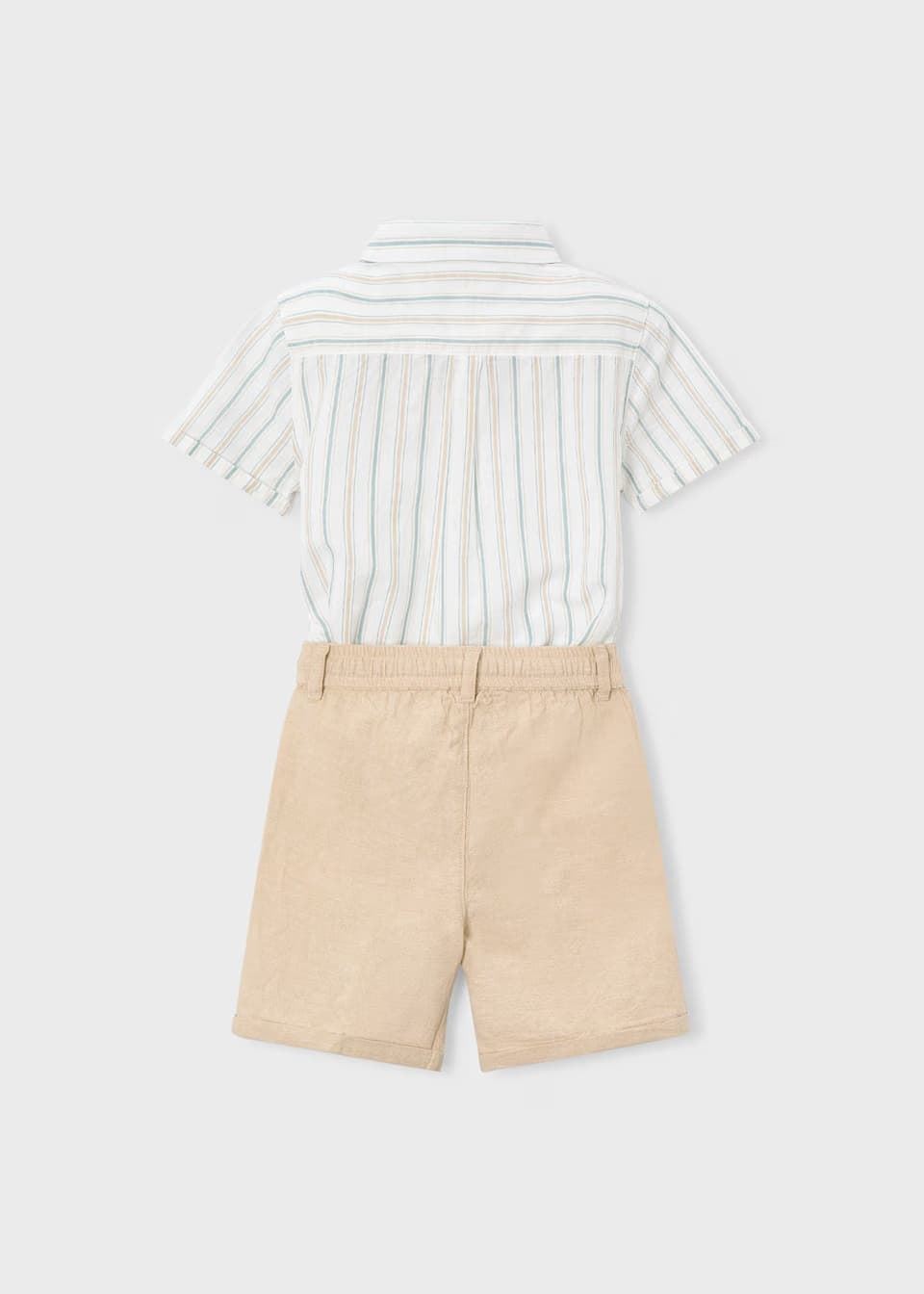 Mayoral Conjunto bermuda y camisa con lino niño mocca - Imagen 2