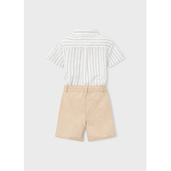 Mayoral Conjunto bermuda y camisa con lino niño mocca - Imagen 2