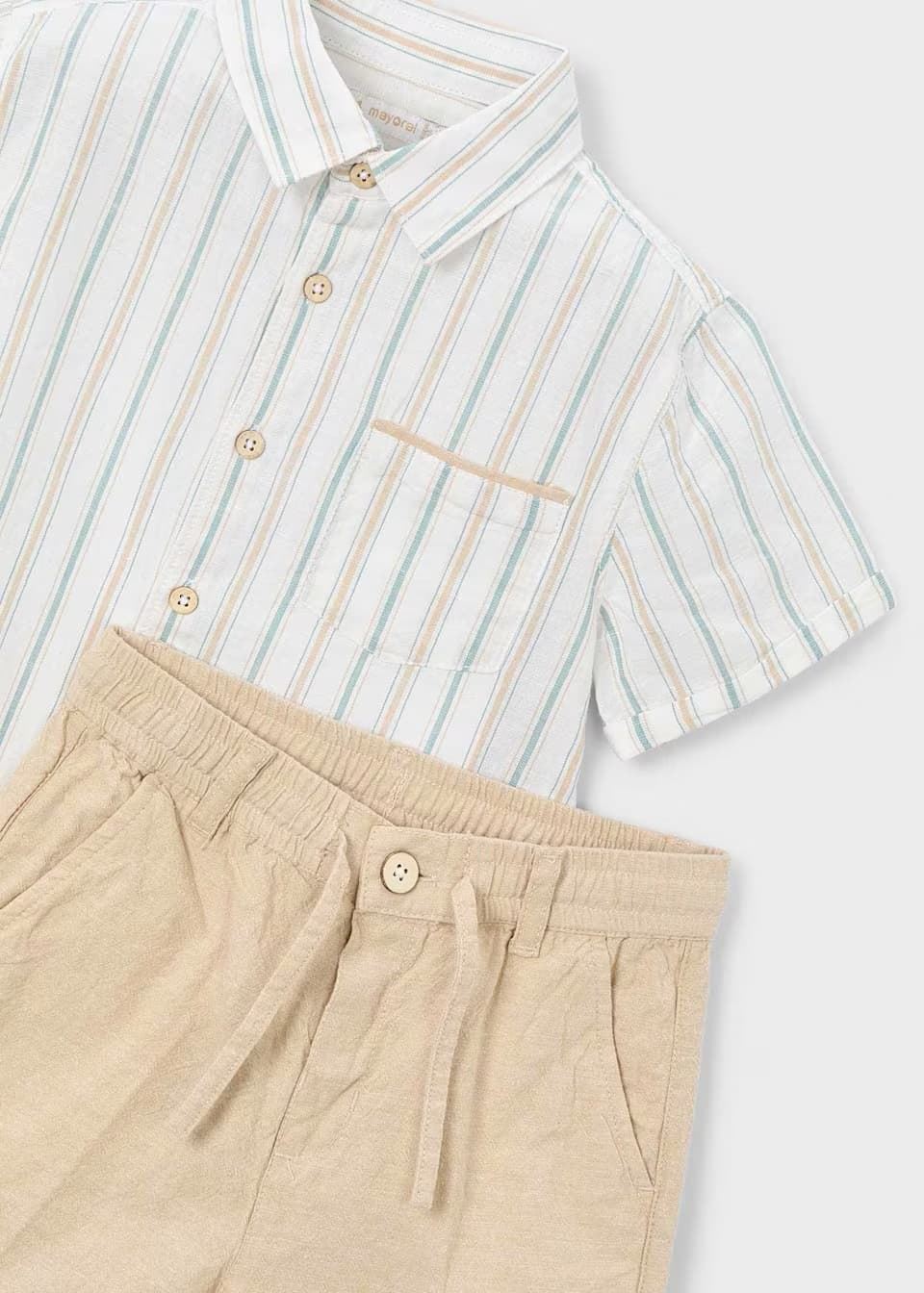 Mayoral Conjunto bermuda y camisa con lino niño mocca - Imagen 3