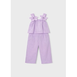 Mayoral Conjunto pantalón largo y blusa flores niña malva - Imagen 1
