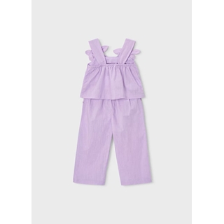 Mayoral Conjunto pantalón largo y blusa flores niña malva - Imagen 2