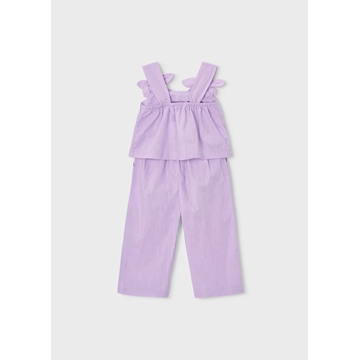 Mayoral Conjunto pantalón largo y blusa flores niña malva - Imagen 2