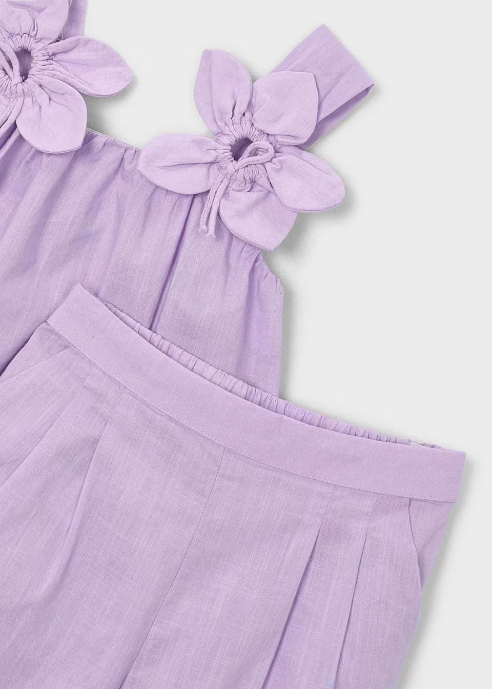 Mayoral Conjunto pantalón largo y blusa flores niña malva - Imagen 3