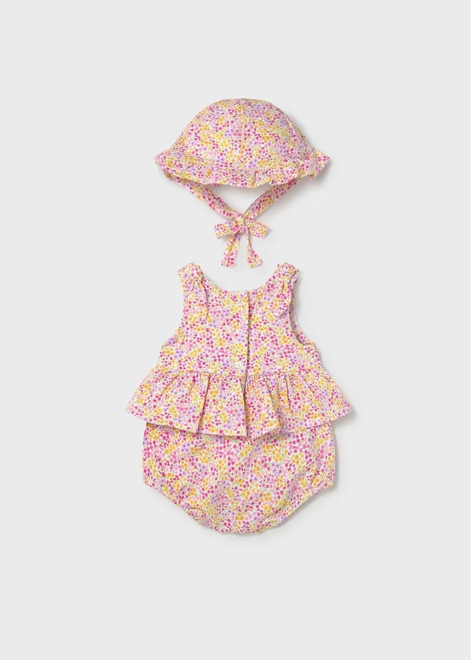 Mayoral Pelele estampado con gorro recién nacida rosa - Imagen 2