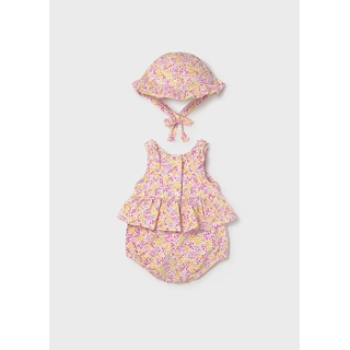 Mayoral Pelele estampado con gorro recién nacida rosa - Imagen 2