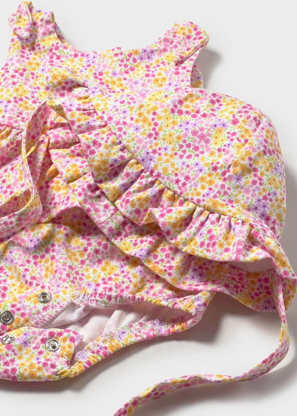 Mayoral Pelele estampado con gorro recién nacida rosa - Imagen 3