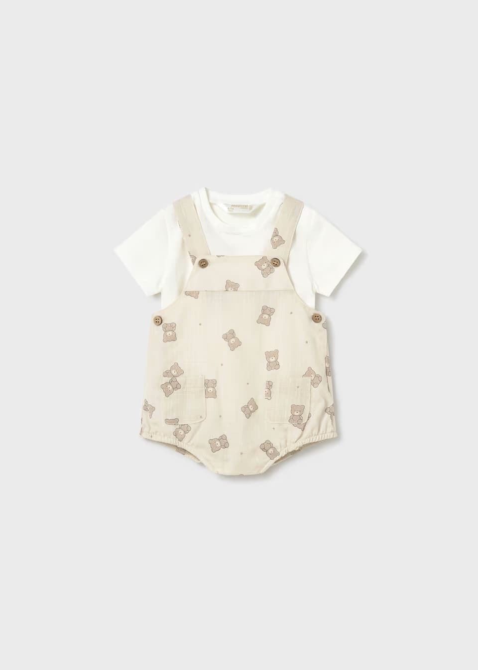 Mayoral Peto corto estampado con camiseta recién nacido topo - Imagen 1