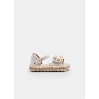 Mayoral Sandalia yute flor bebé blanco - Imagen 1