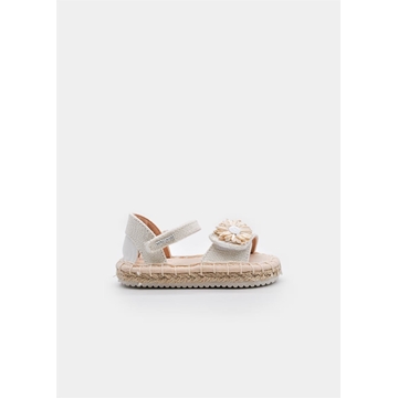 Mayoral Sandalia yute flor bebé blanco - Imagen 1