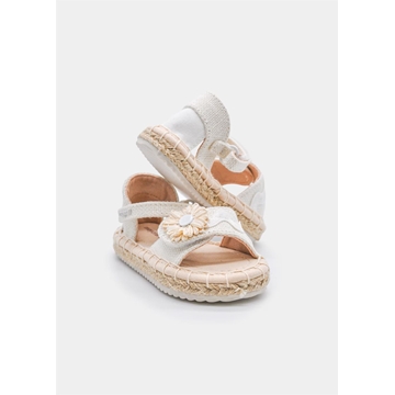 Mayoral Sandalia yute flor bebé blanco - Imagen 2