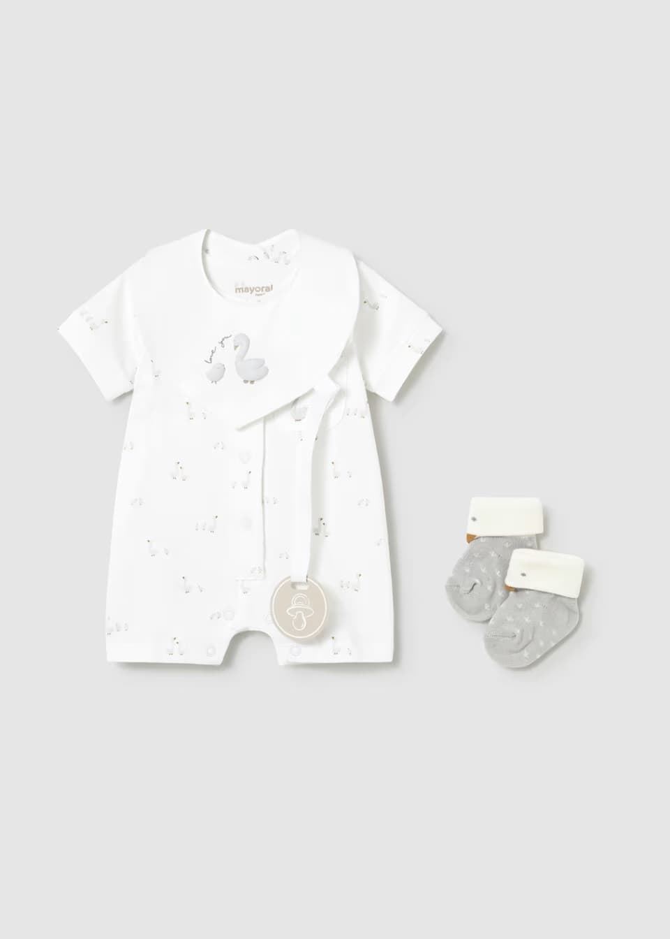 Mayoral Set regalo pijama corto recién nacido blanco - Imagen 1