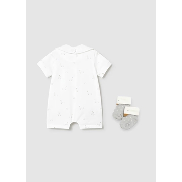 Mayoral Set regalo pijama corto recién nacido blanco - Imagen 2