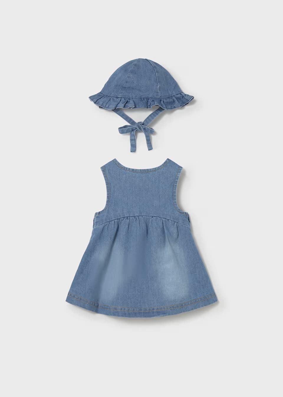 Mayoral Vestido con gorro volantes recién nacida tejano - Imagen 2
