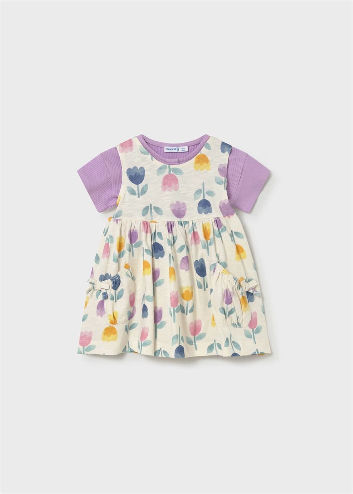 Mayoral Vestido estampado con chaqueta bebé lilac - Imagen 1