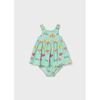 Mayoral Vestido estampado con cubrepañal bebé turquesa - Imagen 1