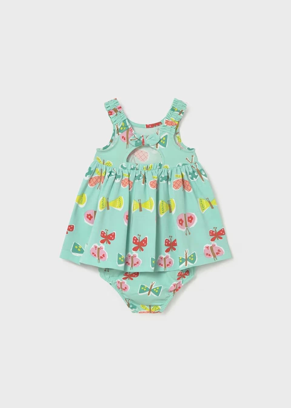 Mayoral Vestido estampado con cubrepañal bebé turquesa - Imagen 2