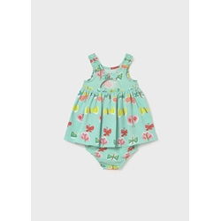 Mayoral Vestido estampado con cubrepañal bebé turquesa - Imagen 2