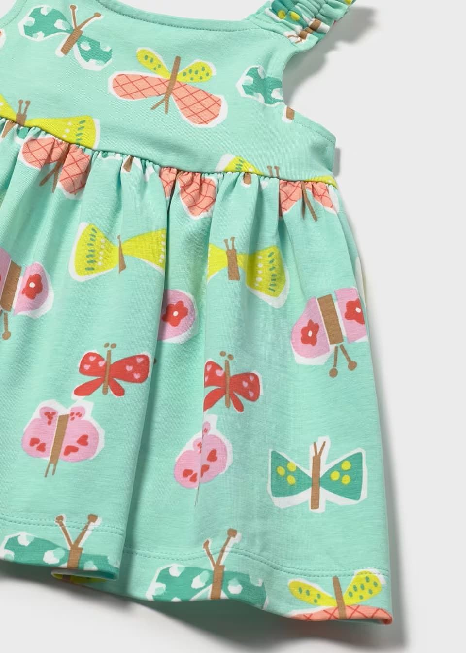 Mayoral Vestido estampado con cubrepañal bebé turquesa - Imagen 3