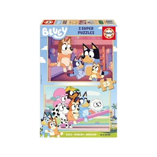 Puzzle 2x25 Bluey madera 19407 BLUEY EDUCA - Imagen 1